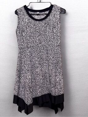 Vestido DUCCI Mujer Blanco/Negro Sin Mangas – Made in USA Talla S/M Style 511"